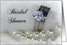 Bridal Shower Invitation Wedding Rings and Pearls card