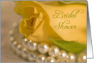 Bridal Shower Invitation Yellow Rose and Pearls card