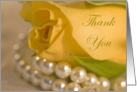 Thank You Note Yellow Rose and Pearls card