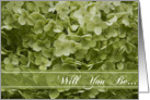 Will You Be My Bridesmaid Annabelle Hydrangea Green card