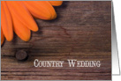 Orange Daisy Country Wedding Save the Date Announcement card