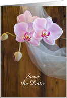 Wedding Save the Date Announcement, Rustic Orchids, Custom Personalize card