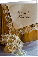 Bridal Shower Invitation,Country Lace and Barn Wood,Custom Personalize card