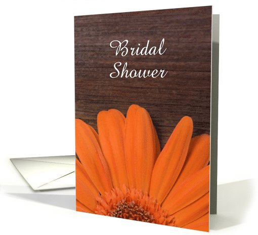 Bridal Shower Invitation,Rustic Orange Daisy,Custom Personalize card