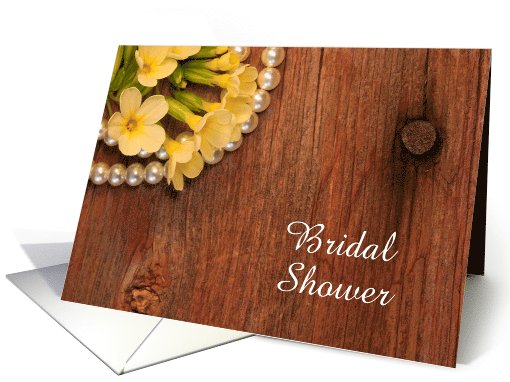 Bridal Shower Invitation,Yellow Flowers and Pearls,Custom... (1009179)