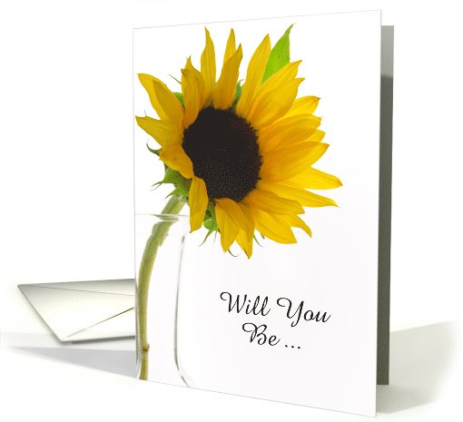 Will You Be My Bridesmaid,Yellow Sunflower / White,... (1009581)