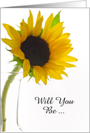 Will You Be My Bridesmaid,Yellow Sunflower / White, Custom Personalize card