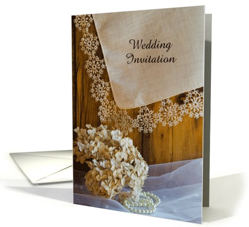 Wedding Invitation,Country Lace and Barn Wood,Custom Personalize card