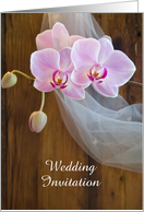 Wedding Invitation,Country Orchids and Barn Wood,Custom Personalize card