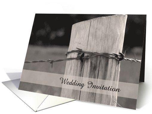 Wedding Invitation,Country Fence Post,Custom Personalize card