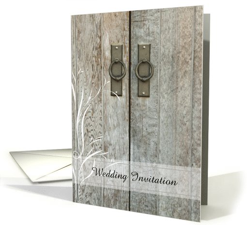 Wedding Invitation,Double Country Barn Doors,Custom Personalize card