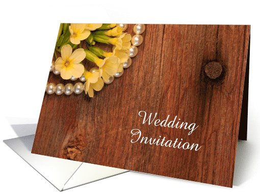 Wedding Invitation,Rustic Yellow Flowers Barn Wood,Custom... (1009719)