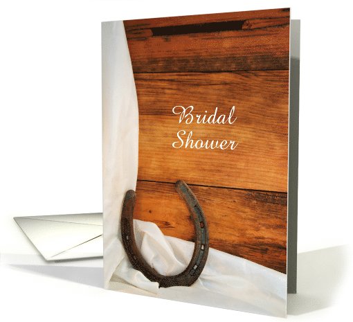 Bridal Shower Invitation, Horseshoe and Satin, Custom Personalize card