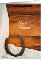 Bridal Shower Invitation, Horseshoe and Satin, Custom Personalize card