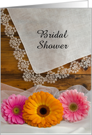 Country Bridal Shower Invitation, Daisy Trio Lace, Custom Personalize card