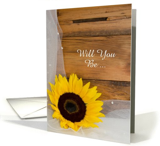 Country Wedding, Bridesmaid Invitation, Sunflower, Custom... (1057793)