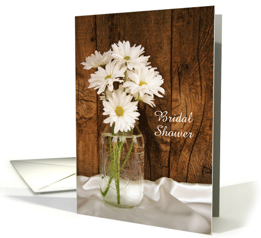 Bridal Shower Invitation, Mason Jar White Daisies, Custom... (1094214)