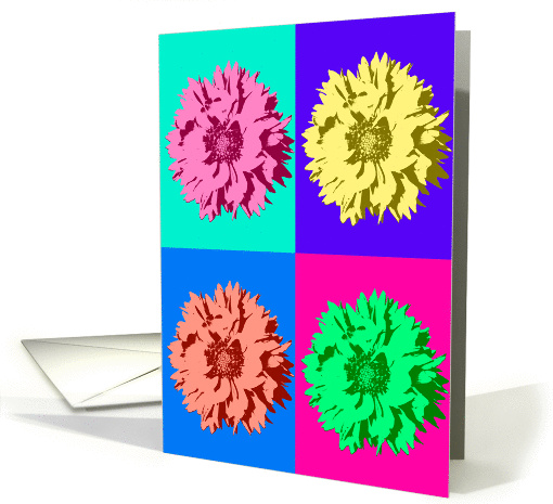 Friendship - Colorful Pop Art Flowers card (130431)