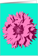 Friendship - Pink Pop Art Flower on Teal card