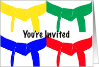 Colored Belts Martial Arts Birthday Invitation card