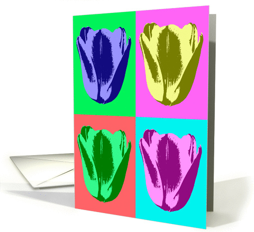 Gardening - Pop Art Tulips card (136521)