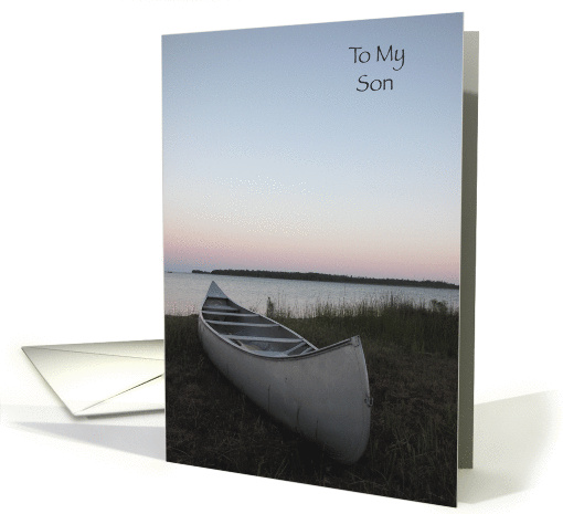 Thinking of You Son - Canoe on the Beach card (141930)