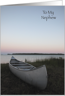 Thinking of You Nephew Canoe on the Beach card