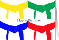 Martial Arts Happy Birthday - Colored Belts card