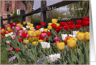 Happy Easter to Sister in Law - Colorful Tulip Garden card