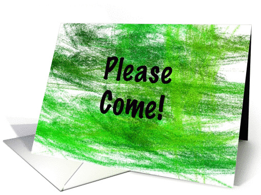 Party Invitation - Green Abstract Fractal Art card (163870)