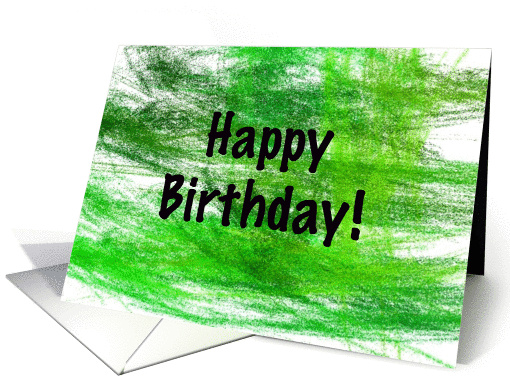 Happy Birthday - Green Abstract Fractal Art card (163882)