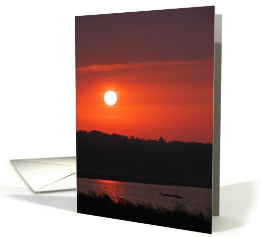 Blank Note Card - Red Sunrise card (165716)