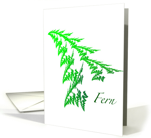 Happy Spring - Green Fern Frond card (166548)