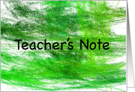 Green Abstract Teacher Note Card