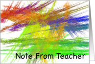 Colorful Abstract Teacher Notes card