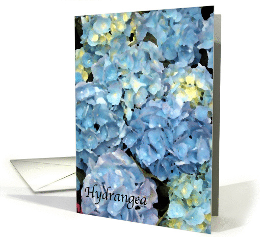 Blue Hydrangea Flower - Blank Note card (167027)