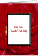 On Our Wedding Day - I Love You - Red Tulip Flower card