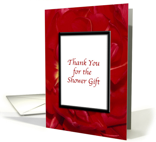 Thank You Shower Gift - Red Flowers card (168718)