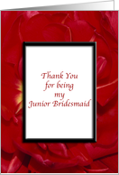 Thank You Junior Bridesmaid - Wedding - Red Tulip Flower card