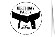 Birthday Party Invitation Martial Arts Black Belt Personalize Custom card