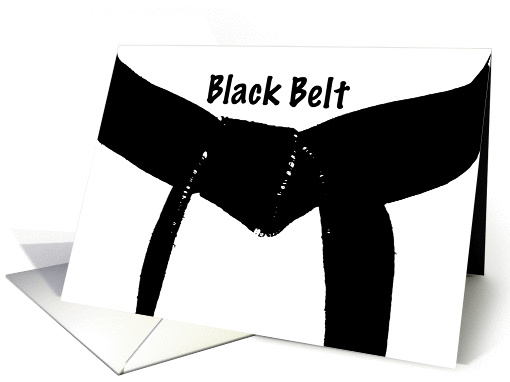 Martial Arts Black Belt Blank Note card (173522)