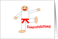 Martial Arts - Congratulations - Red Belt card