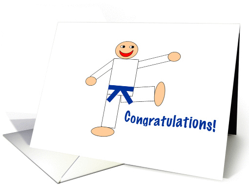Martial Arts - Congratulations - Dark Blue Belt card (173925)