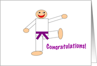 Martial Arts - Congratulations - Purple Belt card