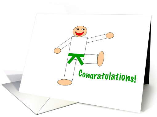 Martial Arts - Congratulations - Green Belt card (173933)