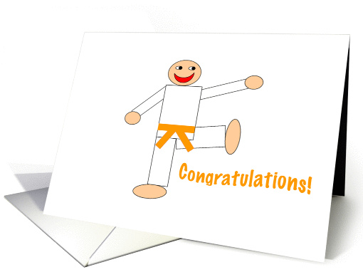 Martial Arts - Congratulations - Orange Belt card (173937)