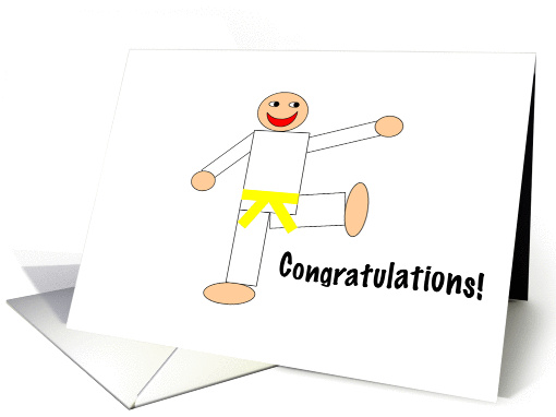 Martial Arts - Congratulations - Yellow Belt card (173939)