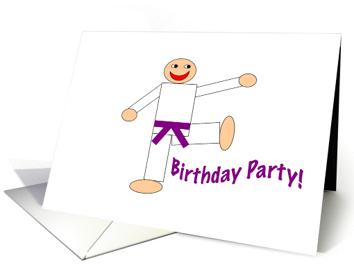 Martial Arts Birthday Party Invitation - Purple Belt card (176417)
