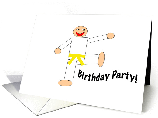 Martial Arts Birthday Party Invitation - Yellow Belt card (176425)