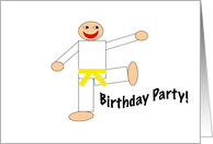 Martial Arts Birthday Party Invitation - Yellow Belt card